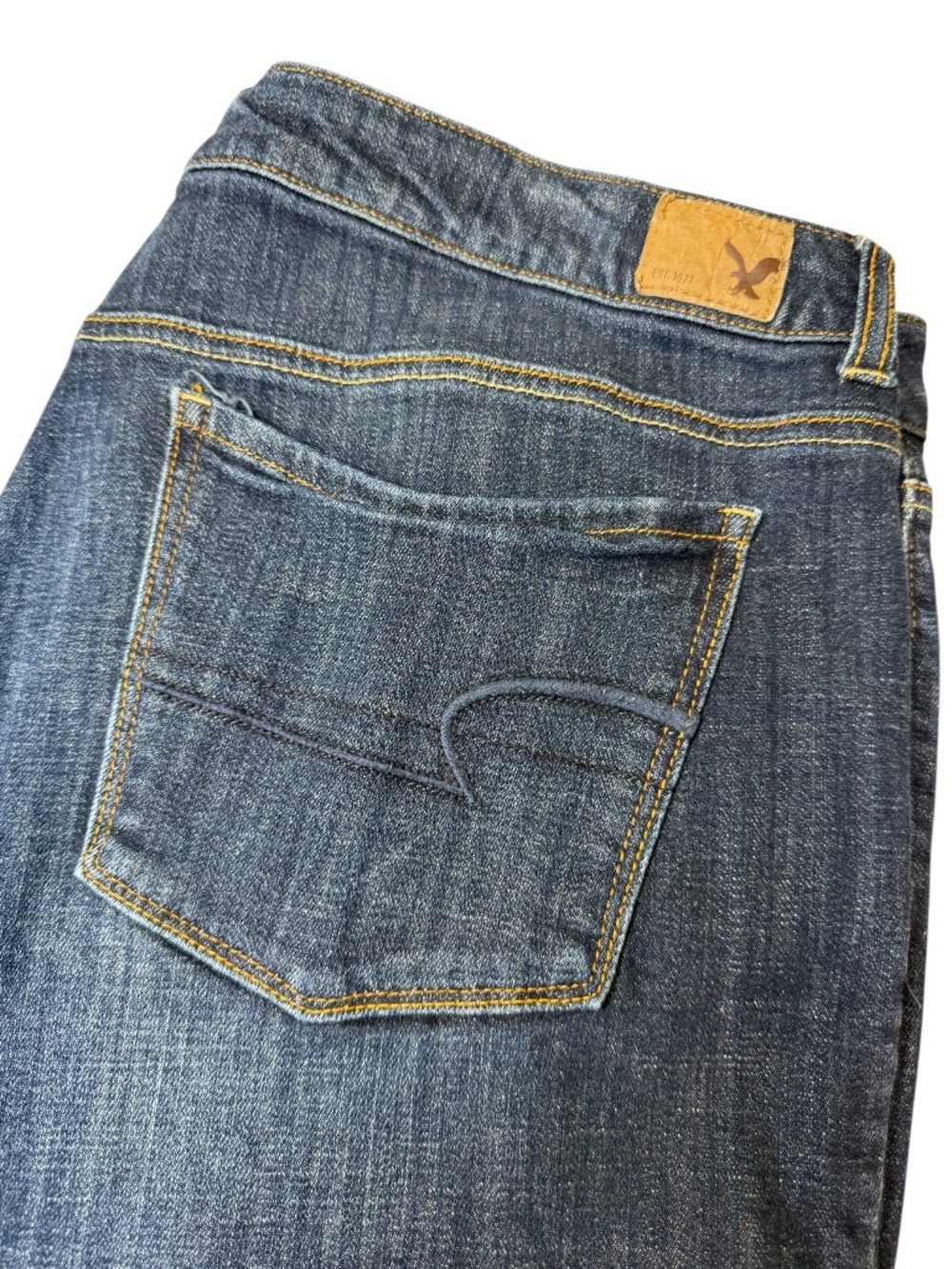 American Eagle Outfitters High Rise Skinny Stretch Dark Whisker Jeans 18 Long - Picture 5 of 12